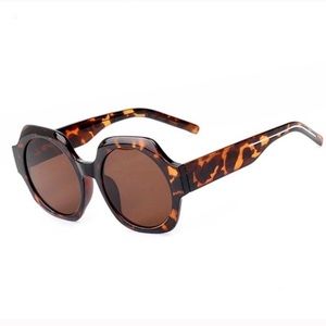 Trendy Big Chunky Oversized Brown Tortoise Jackie Hexagon Womens Sunglas…